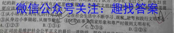 2024年普通高校招生考试冲刺压轴卷(一)政治~