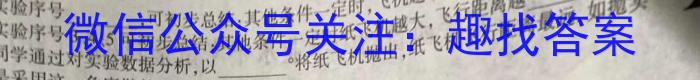 安徽省2023-2024安徽省九年级上学期阶段性质量监测(一)(物理)