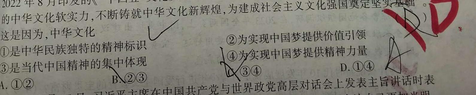 安徽省2024年中考总复习专题训练 R-AH(二)2思想政治部分