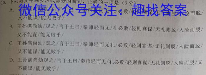 国考1号5·第5套·2024届高三阶段性考试(二)/语文