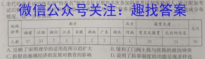 新高中创新联盟TOP二十名校高二9月调研考试历史试卷