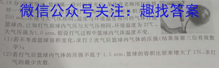 天壹名校联盟2023年下学期高二入学摸底考试l物理