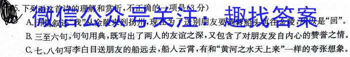 云南师范大学实验中学昆明湖校区2023-2024学年上学期初2024届开学学情检测语文