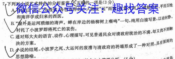 河南省实验中学2023-2024学年九年级上学期开学评估材料语文