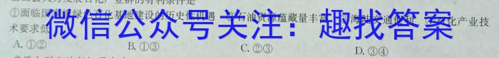 安徽省2023-2024学年九年级教学评价一q地理