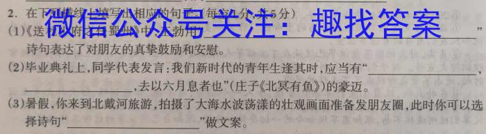 安徽省2023-2024学年度第一学期九年级学情调研（一）/语文