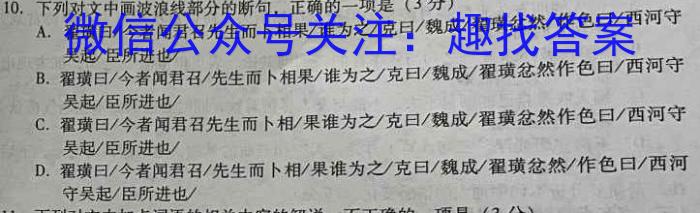 全国大联考2024届高三第一次联考（1LK·新教材老高考-Y）语文