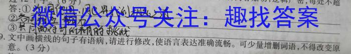 黑龙江2023年齐市地区普高联谊校高三第一次月考语文