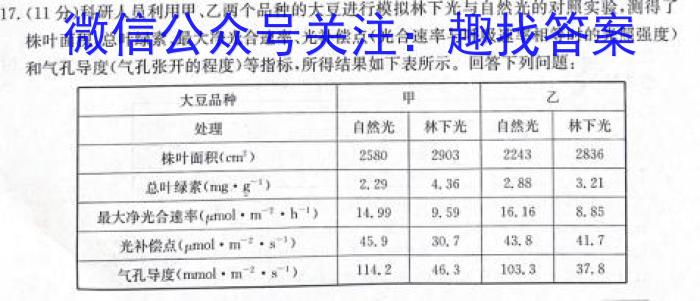 邯郸市2024届高三年级第一次调研监测生物试卷答案