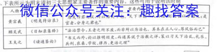 2024届全国高考分科模拟检测示范卷XGK✰(二)历史