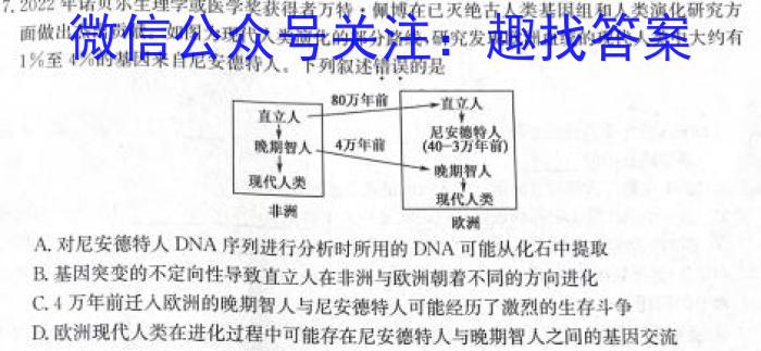 2024届山西高三年级8月联考生物