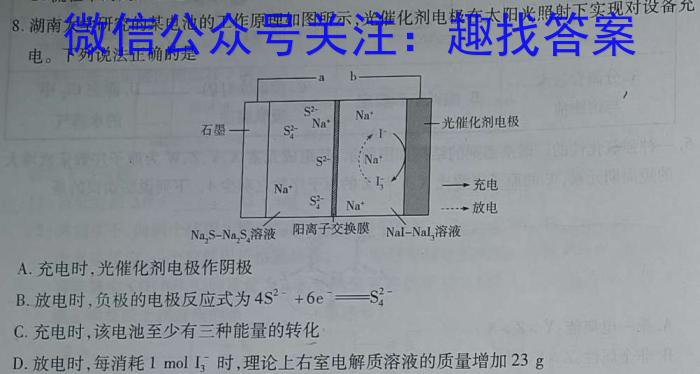 f甘肃省2024届高三试卷9月联考(铅笔 GS)化学