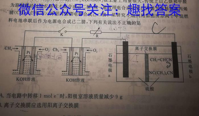 q宝鸡教育联盟 2024届高三摸底考试试卷(24024C)(一)化学