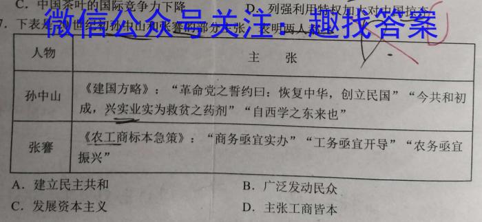 2024届全国高考分科模拟检测示范卷XGK✰(三)历史