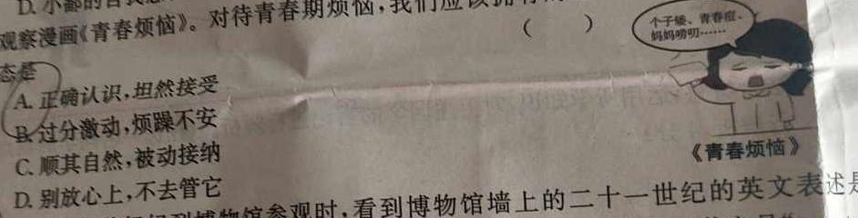 [师大名师金卷]2024年陕西省初中学业水平考试模拟卷(二)2思想政治部分