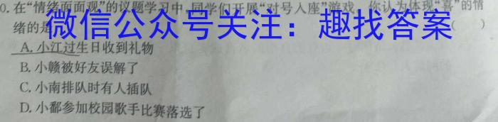 吉林省长春市2024届吉大英才九年级上学期第一次月考政治试卷d答案