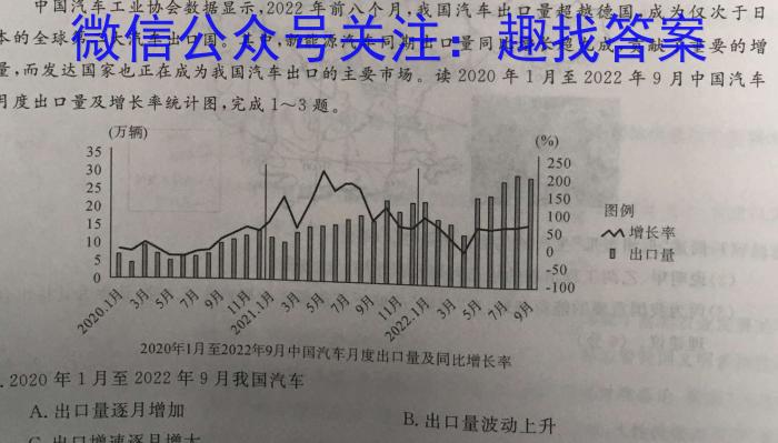 广西省柳州市2024届高三年级9月联考q地理