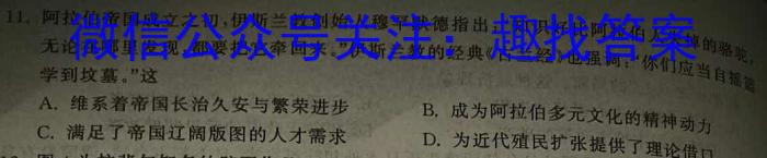 安徽省2024届九年级阶段评估1L R(一)历史