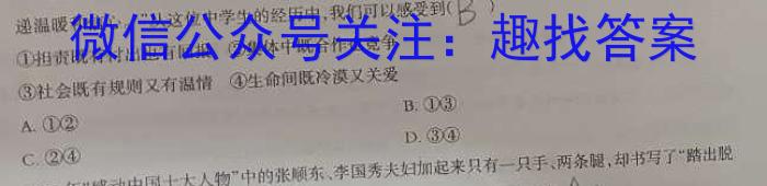 衡水金卷先享题2024答案调研卷(湖北专版)政治~