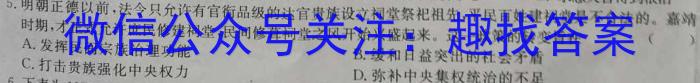 2024届全国高考分科模拟检测示范卷XGK✰(一)历史