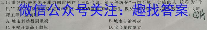 安徽省2023年同步达标月考卷·八年级上学期第一次月考历史