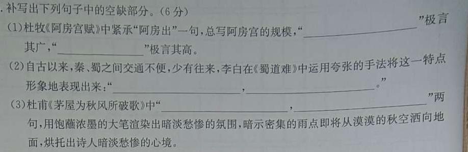 2023~2024学年度高二高中同步月考测试卷 新教材(二)语文