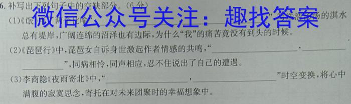 河北省新时代NT教育2023-2024学年第一学期9月高三阶段测试卷/语文