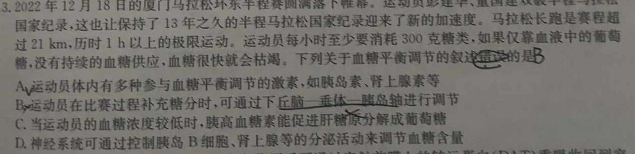 河北省2023-2024学年高三省级联测考试（8月）生物