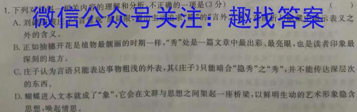 2024届贵州省贵阳一中高考适应性月考(一)(白黑黑黑白白白)语文