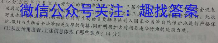 衡中同卷 2023-2024学年度高考分科综合测试卷(二)2政治~