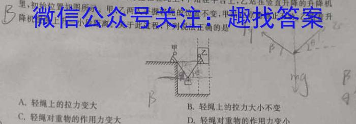 安徽六校教育研究会2023年2019级高一新生入学素质测试(2023.8)q物理