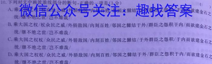 2024届全国高考分科调研模拟测试卷 XGK(五)/语文