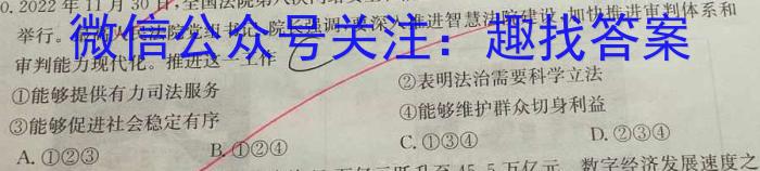 山西省九年级2023-2024学年新课标闯关卷（八）SHX政治~