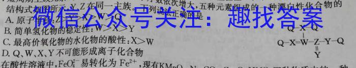 q江西省南昌二十八中教育集团2024届九年级暑假开学阶段性测试卷化学