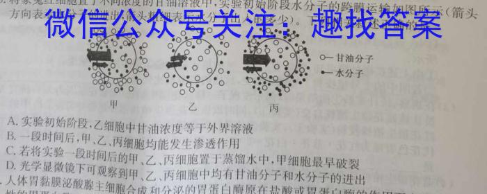 安徽六校教育研究会2021级高一新生入学素质测试（8月）生物试卷答案
