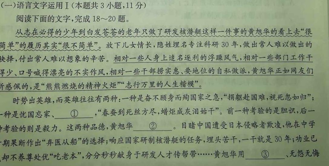 2023-2024九年级第一学期阶段性检测(河南专版)语文