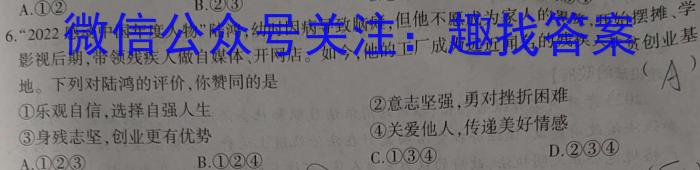 安徽省2023-2024学年九年级第一学期期中考试政治~