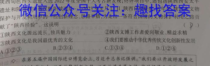 江西省2024年九年级中考总复习模拟卷（一）政治试卷d答案