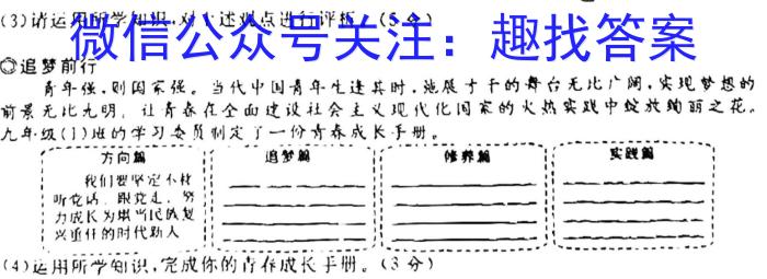 安徽省2023-2024学年度八年级教学质量检测（11.8）政治~