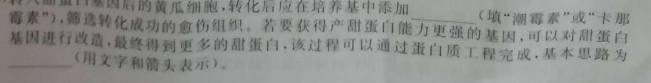 河南省教育研究院2024届新高三8月起点摸底联考生物试卷及参考答案生物