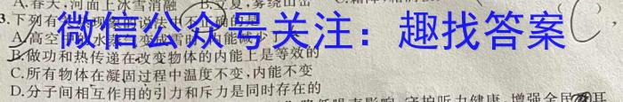 江西省吉安市第八中学2024届九年级入学测评q物理
