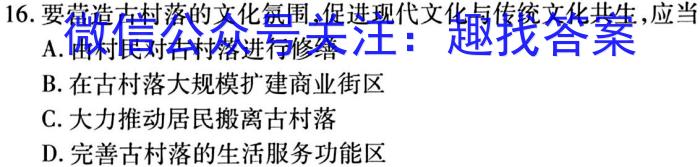 2024届全国高考分科调研模拟测试卷 XGK(二)政治试卷d答案