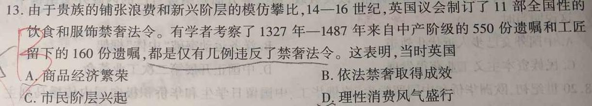 江淮十校2024届高三第一次联考（8月）化学试卷及参考答案历史
