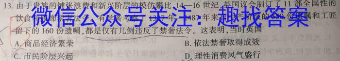 安徽省皖江名校联盟2023年高二年级9月联考历史