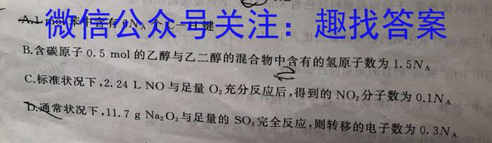 j江西省2023-2024学年南昌市复兴外国语学校初三摸底测试化学