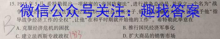 江淮十校2024届高三第一次联考（8月）英语试卷及参考答案历史