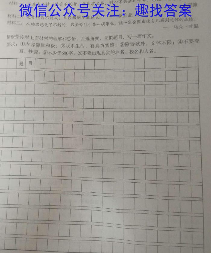 24届高三年级TOP二十名校调研考试二语文
