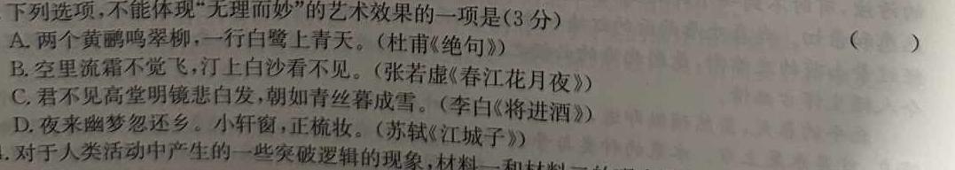 安徽省六安市某校2024届上学期初三阶段性目标检测（二）语文