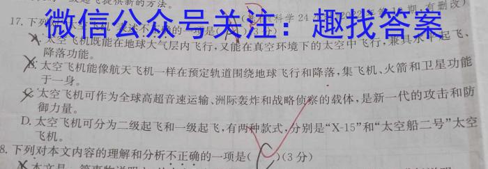 天一大联考2023-2024学年高一年级阶段性测试（一）/语文