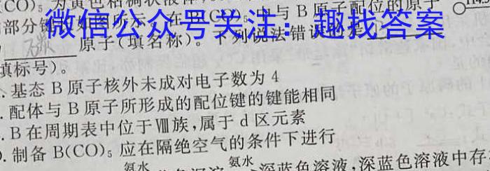 3九师联盟 2024届8月高三开学考(新教材-L)化学